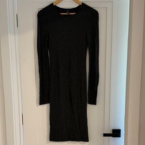 Forever 21 Charcoal Long Sleeve Dress